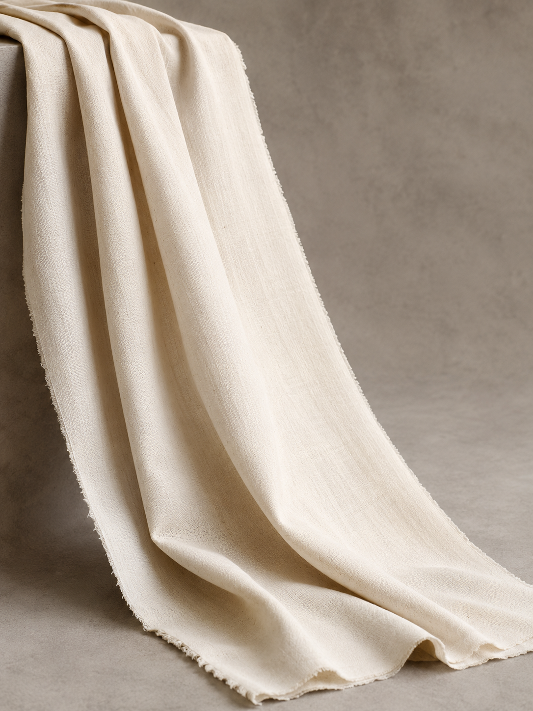 Bone off-white cotton-linen fabric swatch