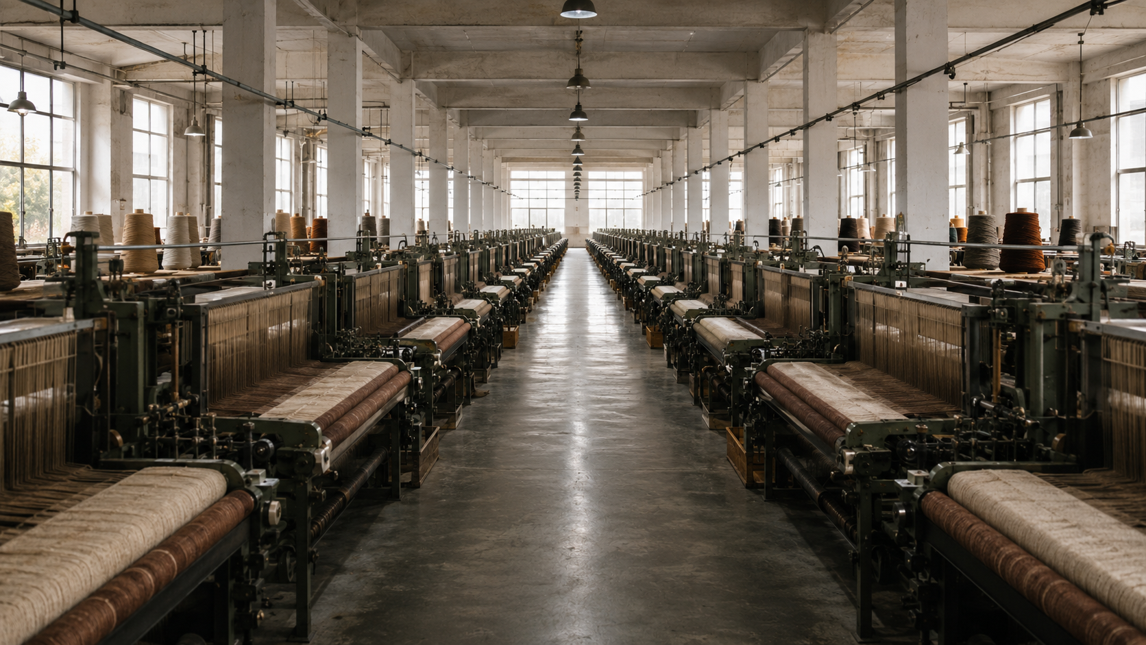 Hundred looms running on our weaving floor
